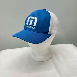 Travis‎ Mathew white blue adjustable trucker baseball hat.